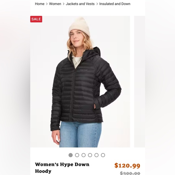 Black down Marmot packable jacket - great for layering or light weather ❄️ ⛷️ - Picture 8 of 8